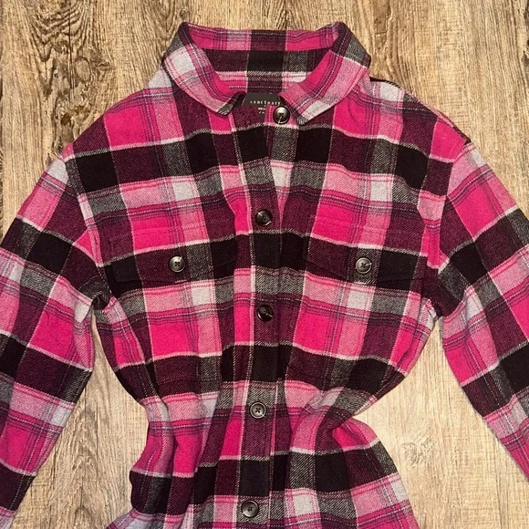 sanctuary x Anthropologie Fuchsia and Black Plaid Long Sleeve Dress - Picture 6 of 8